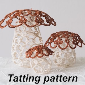 Steinpilz Familie Tatting PDF Häkelanleitung