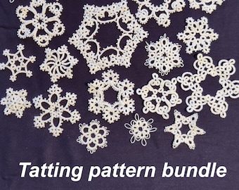 1st 24 Snowflakes tatting PDF pattern bundle