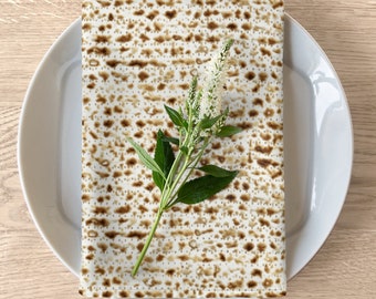 Passover Napkins, Jewish Napkins, Washable Matzah Fabric, Fun Seder Dinner, Passover Decor, Matzoh Table Linen, Looks Like Matzah, Set of 4