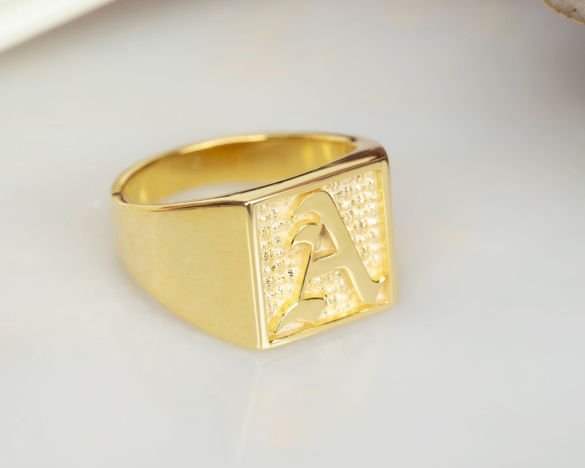 Ring Men Initial Ring Men Index Finger Ring Etsy