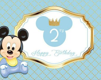 Baby Mickey Backdrop Etsy Baby Mickey Backdrop Etsy