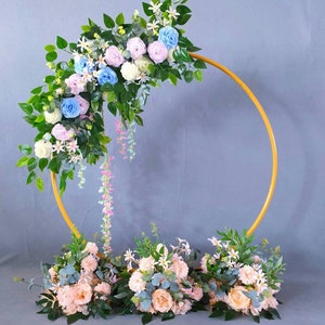 Round Arch Backdrop Stand Balloon Ring Stand Circle Background Support Stands Metal Wedding Arch Frame Birthday Party Decor Stand