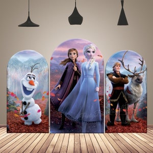 Frozen Princess Chiara Arch Wall Backdrop Elsa and Anna Arch Covers Baby Shower Girls Birthday Photography Background Decor Double-Sided