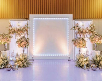 Wedding Stage Flowers Photography Backdrop Floral Arch Wedding Background Banner Outdoors Engagement Party Backdrop