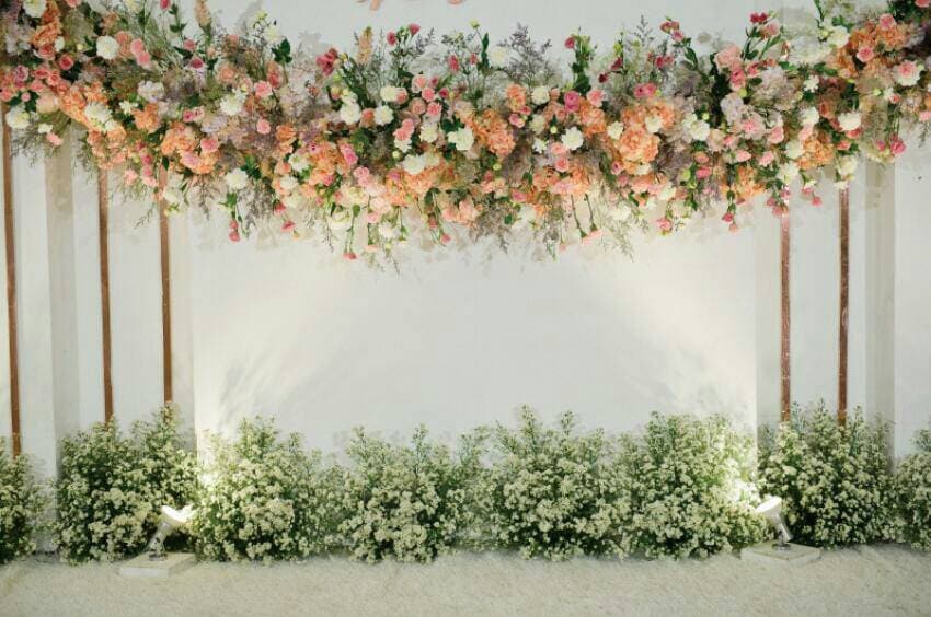 Wedding Stage Flowers Wall Photography Backdrop Photo - Etsy