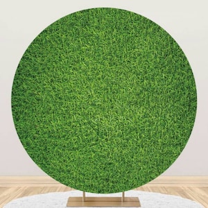 Plant Grass Round Backdrop Cover Birthday Wedding Photography Backdrop Wall Baby Shower Circle Green Lawn Photo Background Party Decoration