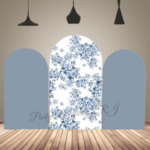 Wedding Bride Shower Arch Cover Blue Floral Chiara Arch Wall Backdrop Birthday Party Photo Banner Arch Backdrop Decoration