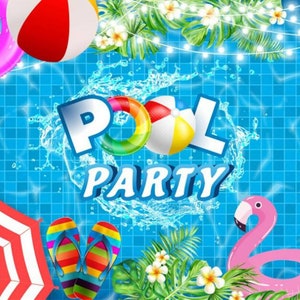 Sfondo fotografico Panno Swim Ring Studio per Summer Swimming Pool Party Photography Sfondo Hawaii Theme Banner Sfondo in vinile personalizzato