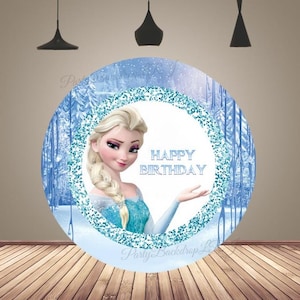 Elsa Gefrorene Runde Backdrop: Prinzessin Party Hintergrunddekoration