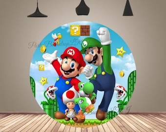 Runder Mario Brothers Backdrop Kinder-Geburtstags-Party-Dekoration
