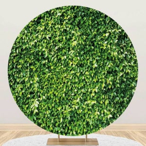 Green Grass Round Backdrop Wedding Birthday Photography Backdrop Wall Plant Lawn Baby Shower Photo Background Party Decoration Polyester