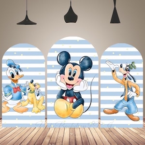 Birthday Party Arch Backdrop Cover for Kids Disney Cartoon Mickey Arch Backdrop Baby Shower Chiara Arch Photography Background Double Sided