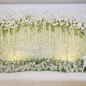 Boda escenario flores pared fotografía telón de fondo foto Banner Floral boda telón de fondo al aire libre compromiso fiesta Decoración