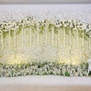 Wedding Stage Flowers Wall Photography Backdrop Photo Background Banner Floral Wedding Backdrop Outdoors Engagement Party Decoration