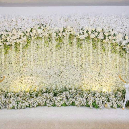 Wedding Stage Flowers Wall Photography Backdrop Photo - Etsy Sweden