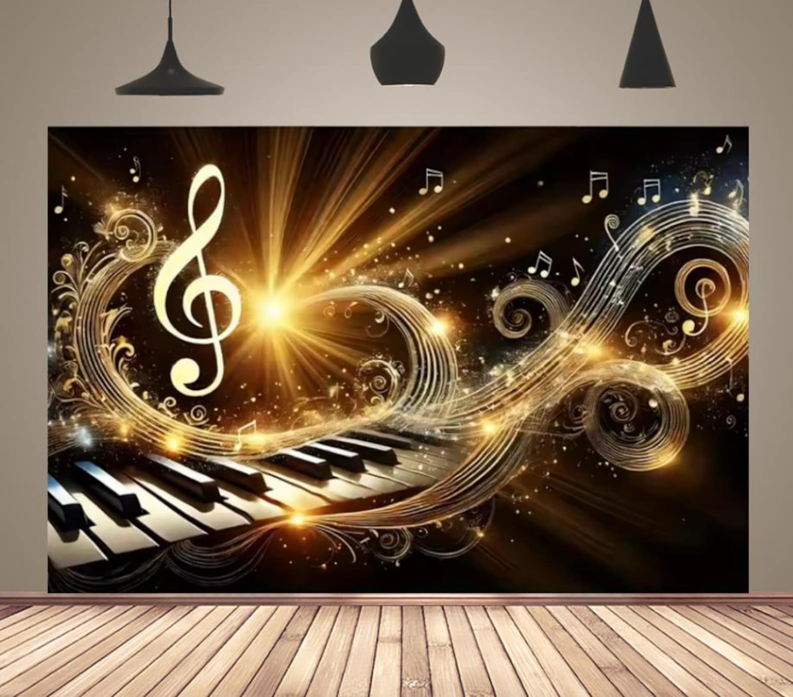 Musical Notes Piano Backdrop Music Theme Photography Background ...