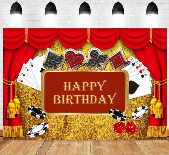 Casino Las Vegas Casino Birthday Banner Background Backdrop Photo Prop  Decor