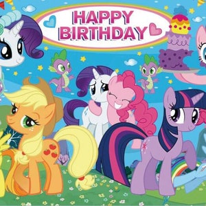 Happy Birthday Party Photography Backdrop Cartoon Little Pony Etsy Ireland
