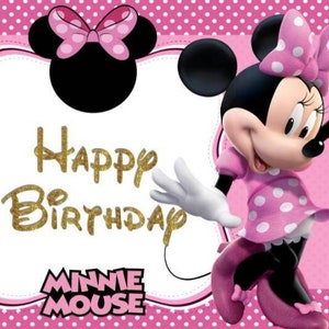 Tło Myszki Minnie Różowe Tło Urodzinowe dla Księżniczek Dziewczynek Gorące Różowe Paski Białe Kwiaty Tło Baby Shower