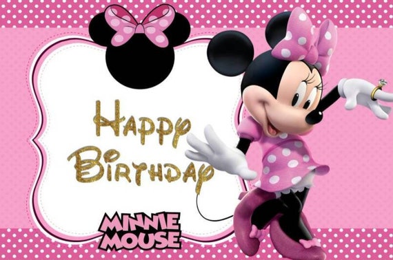 Conjunto de Cumpleaños personalizado de la Minnie rayas rosas
