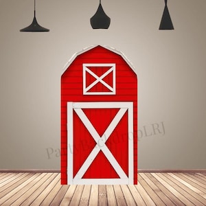 Arco de granja rojo para fondo de fotografía, decoración para fiesta de cumpleaños de niños y bebés, arco de Chiara personalizado, doble cara