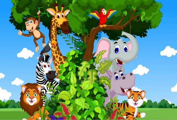 Animals Party Photography Backdrop Kids Jungle Birthday Party - Etsy Animals Party Photography Backdrop Kids Jungle Birthday Party - Etsy