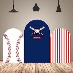 Sports Theme Arch Backdrop Cover Deep Blue Baseball Arch Backdrop Birthday Party Decor Newborn Chiara Arch Photography BackgrounD Banner