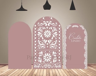 Mexican Cielito Lindo Wedding Kids Birthday Party Backdrop Baby Shower Chiara Arch Wall Backdrop  Newborn 1st Birthday Backdrop Double-Sided