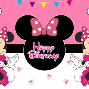 Mickey Mouse Party Supplies Fotografia Tło Dzieci Wesołe Urodziny Baner Dekoracja Baby Shower Tort Stół Tło Zdjęcia