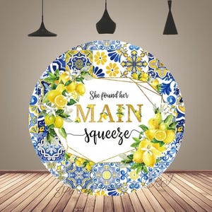 Zitrone Thema Geburtstag Kreis Backdrop Cover Sie fand ihr Main Squeeze runden Hintergrund Foto Prop