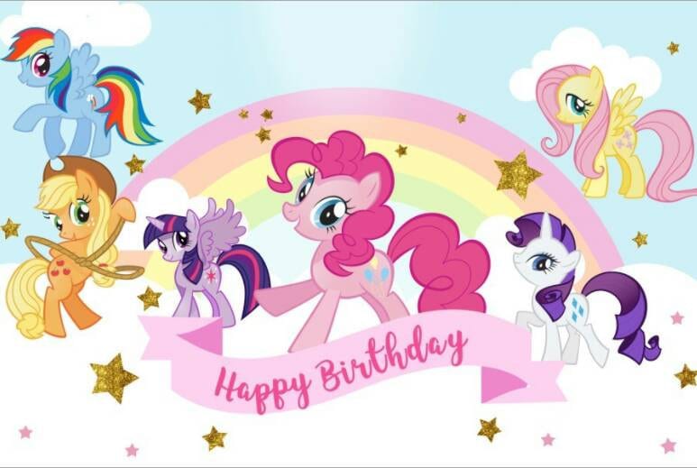 Happy Birthday Party Photography Backdrop Cartoon Little Pony Etsy Ireland