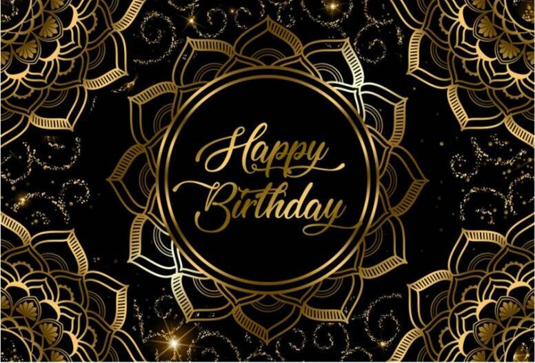 Black Gold Birthday Photography Backdrop Photo Background Etsy UK