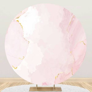 Pink Round Marble Backdrop Cover Circle Photography Backdrop Baby Shower Photo Background Party Decor Photo Studio Props Custom And Text