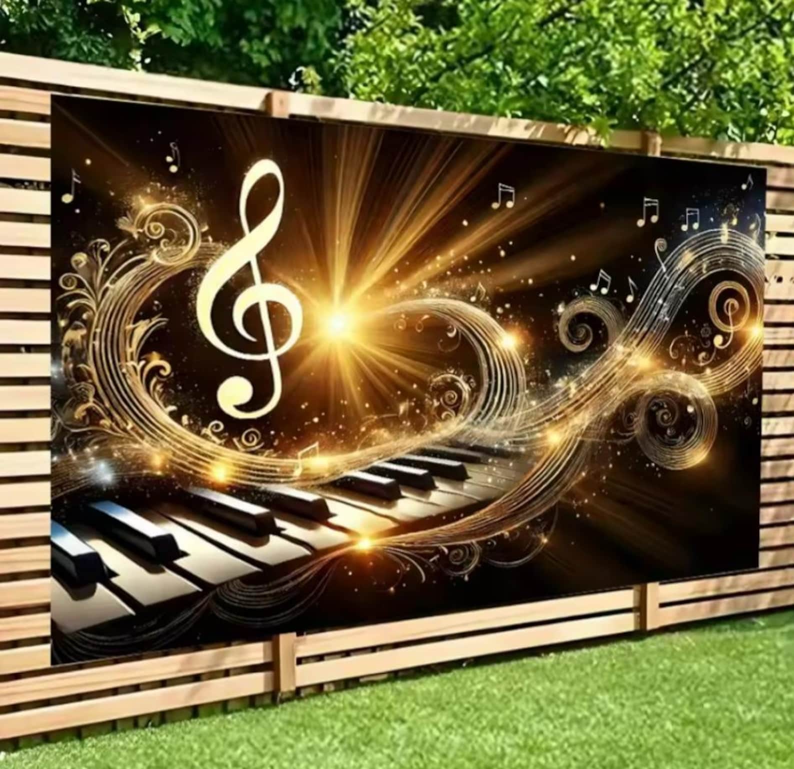 Musical Notes Piano Backdrop Music Theme Photography Background ...