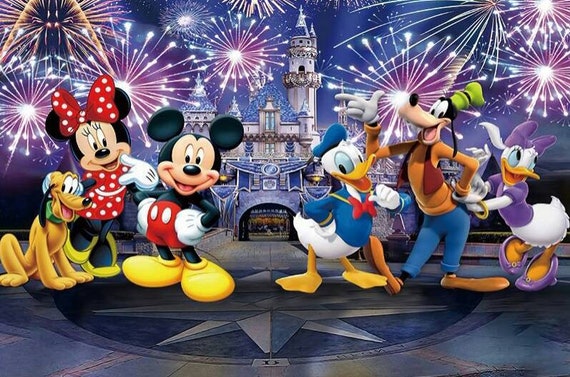 Dessin animé Mickey Mouse fête d'anniversaire toile de fond toile de fond  personnalisée enfants bébé douche fête fond vinyle Polyester bannière  accessoires Photo -  France