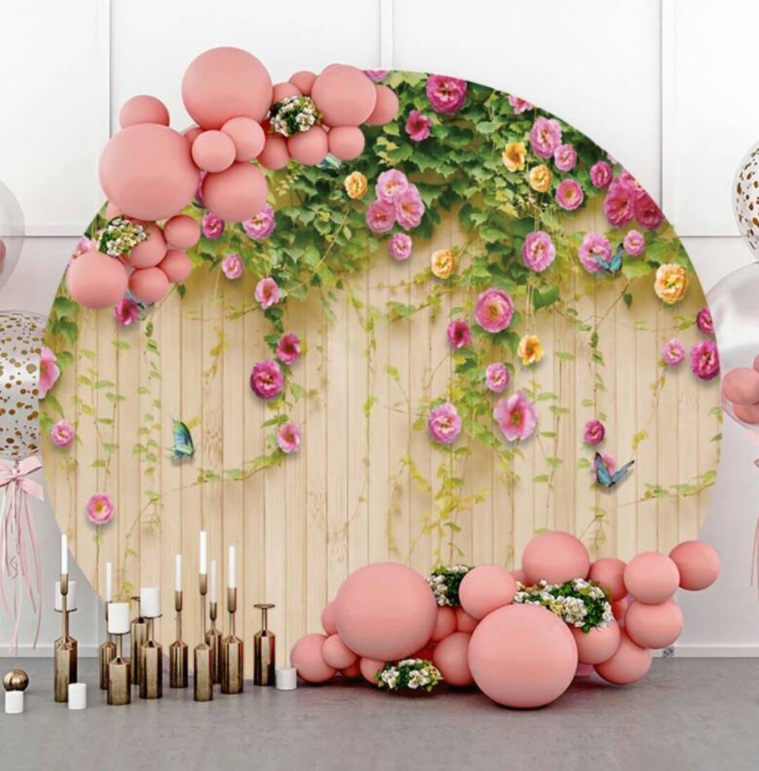 Beautiful Floral Board Round Backdrop Cover Wedding Birthday - Etsy