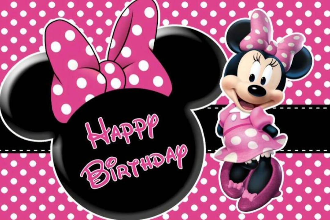 Fondo de Minnie Mouse niñas rosa Feliz cumpleaños fotografía Fondo princesa  niños Baby Shower decoración de fiesta -  España