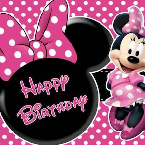 Minnie Mouse Tło Dziewczyny Różowy Szczęśliwy Urodziny Fotografia Tło Księżniczka Dzieci Baby Shower Party Dekoracja