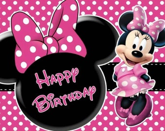 Minnie Mouse Birthday Backdrop: Pink Polka Dot Party Decoration