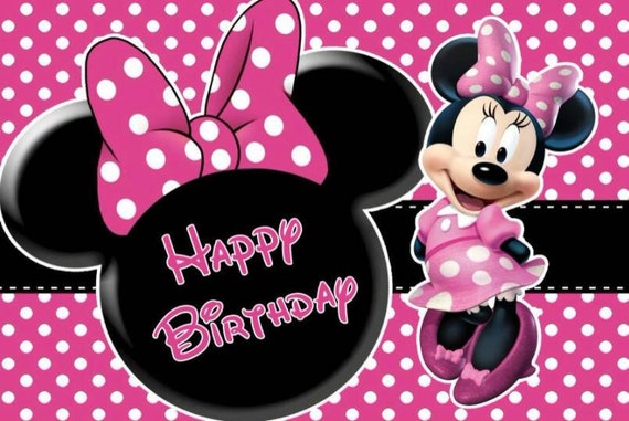 Minnie Mouse Backdrop Girls Pink Happy Birthday Photography