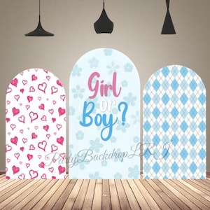 Meisje of jongen pasgeboren geslacht onthullen feest boog achtergrond dekken baby shower achtergrond decor roze blauw chiara boog muur achtergrond dubbelzijdig