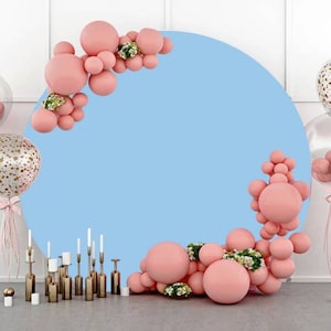 Round Solid Color Photo Backdrop Cover White Black Pink Blue Birthday Party Baby Shower Wedding Anniversary Photography Backdrop Circle