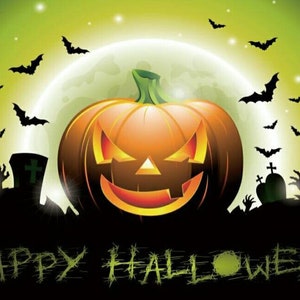 Bats Halloween Photography Backdrop Decoration Horror Pumpkin Cemetery Backdrop Halloween Night Moon Background Picture Photo Studio