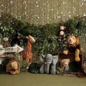 Baby Shower Summer Forest Wonderland Fairy Tales Dream Photography Backdrop Jungle Birthday Backdrop Wild Animal Photo Background Studio