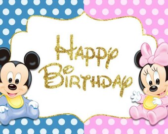 Baby Mickey Backdrop Etsy Espana Baby Mickey Backdrop Etsy Espana