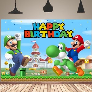 Fondo de fotografía para fiesta de cumpleaños de niños, telón de fondo de Mario Brother, foto de Baby Shower, decoración de pared, cartel de dibujos animados para niños