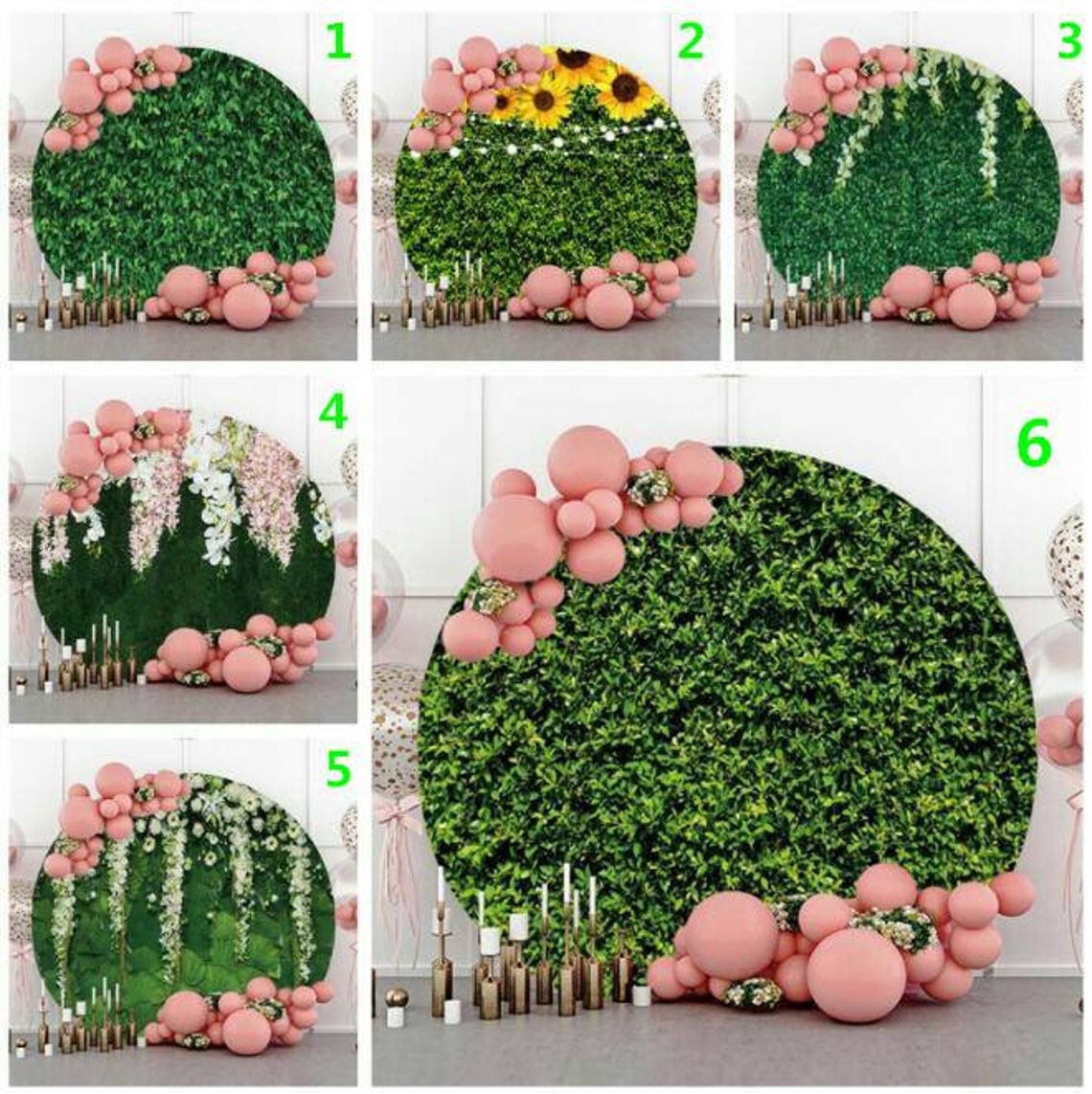 Plant Green Grass Round Backdrop Wedding Birthday Photography Etsy