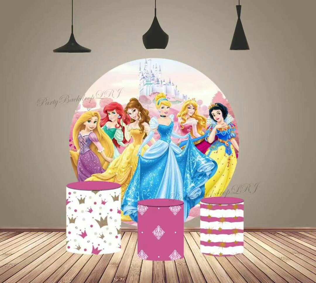 Round Princess Background Princess Birthday Round Arch Backdrop Party Photography Background ...
