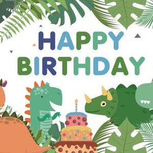 Jungle Party Green Leaf Kids Birthday Photography Backdrop Baby Shower Animals Dinosaurs Backdrop Photo Background Banner Studio Props
