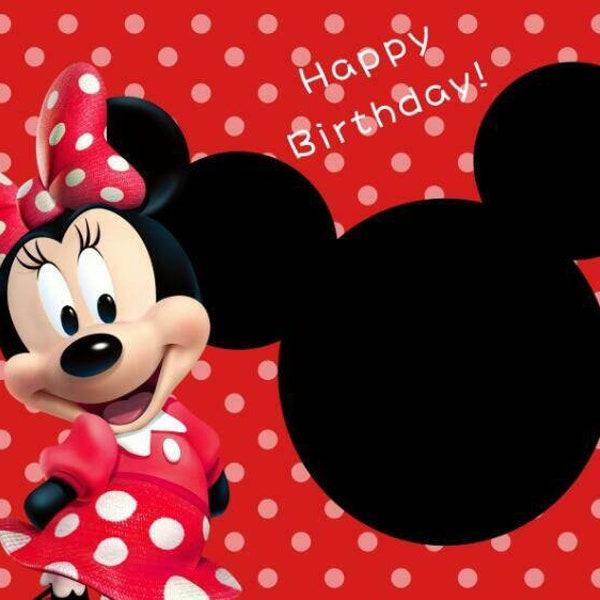Red Girl's Birthday Photography Backdrop Baby Shower Minnie Mouse Children Birthday Party Banner Photo Background Studio Props Decoration